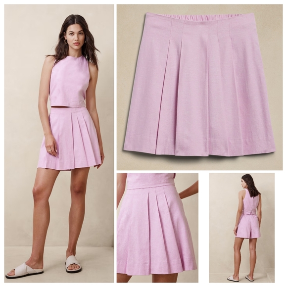 Banana Republic Pants - NEW Banana Republic Linen-Blend Pleated Skort